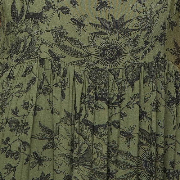 Disturbia Olive Green Floral Maxi Dress - Picture 4 of 5